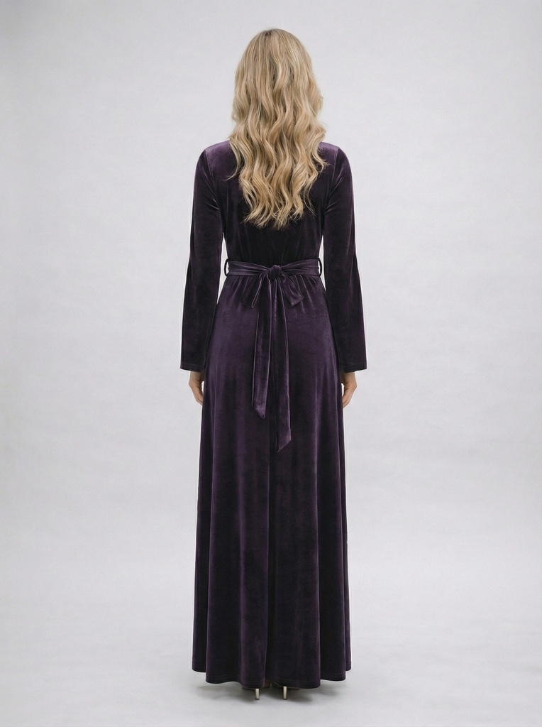 فستان مخمل كريستال قطني