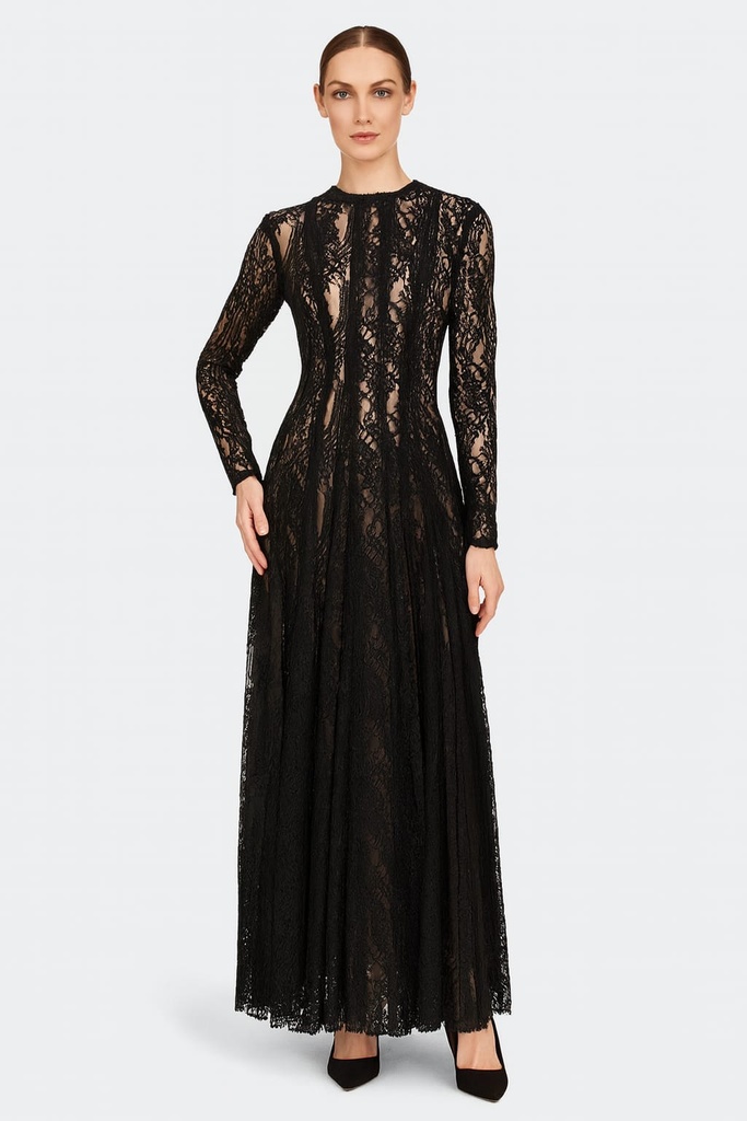 فستان دانتيل (سمول, أسود)