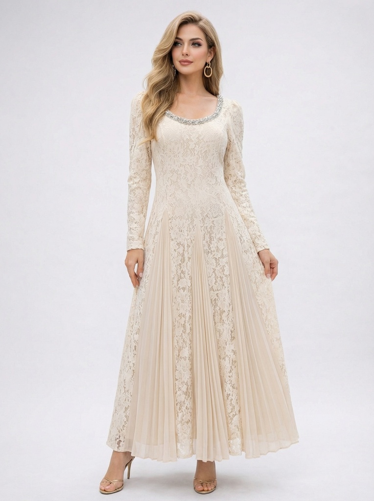 [TA3583] فستان دانتيل بكسرات